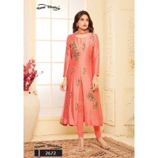 CORAL PEACH EMBROIDERED READY MADE SALWAR SUIT